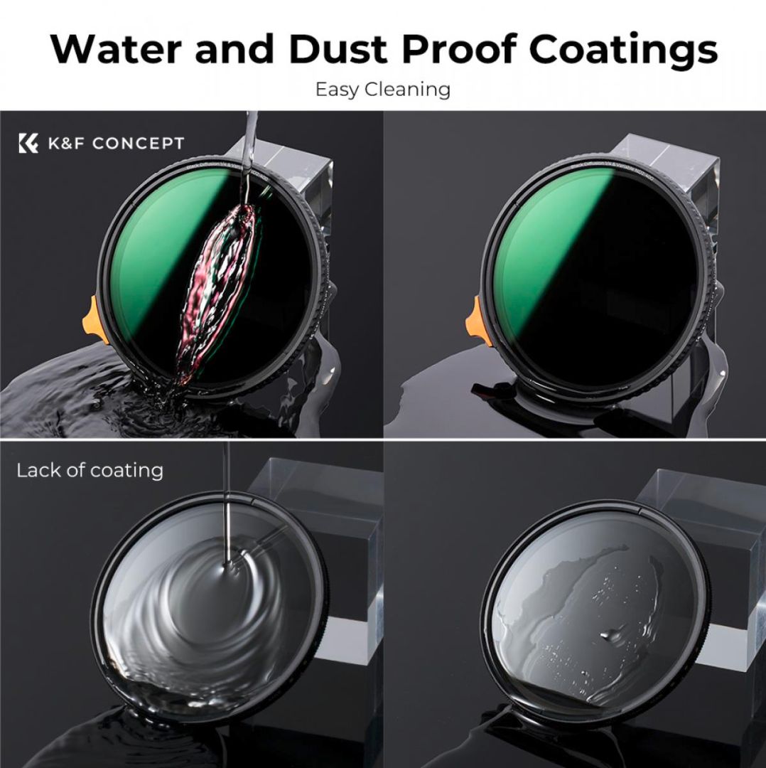K&F Concept 49mm Black Mist 1/4 + ND2-400 Variable ND Filter Anti-reflection Green Film Nano-X Series KF01.2016 - 6